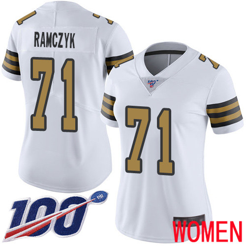 New Orleans Saints Limited White Women Ryan Ramczyk Jersey NFL Football 71 100th Season Rush Vapor Untouchable Jersey